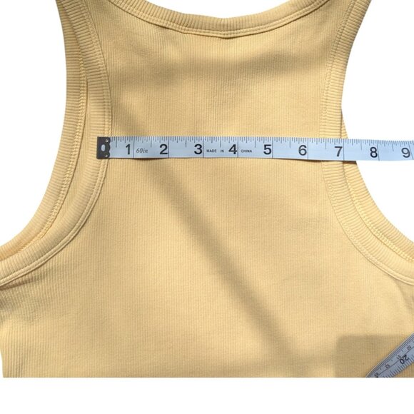 H&M Yellow Ribbed Summer Tank Top Women Size Small - Picture 9 of 11
